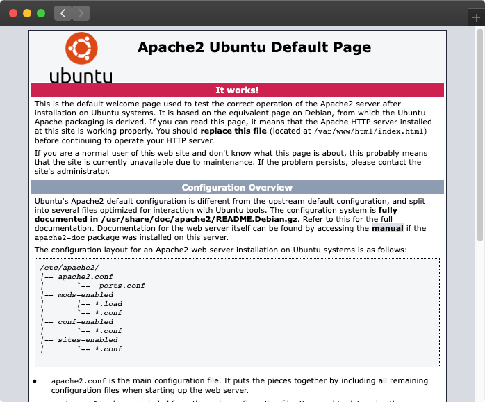 Apache2 Ubuntu default page